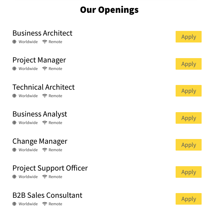 We are hiring-current business transformation roles